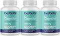 BESTVITE Cognizin Citicoline 500mg (180 Vegetarian Capsules) (60x3) - Clinically Studied Premium Choline Nootropic - No Stearates - Vegan - Gluten Free - Brain Supplements for Memory and Focus