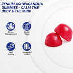 Zenium - Ashwagandha High Potency Gummies of KSM 66 | Mango Flavored | Relieve, Tension, Worry, Nervousness, & Irritability | Calm The Mind & Body | Ayurvedic | Natural Relief Supplement | 60 Count