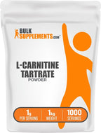 BulkSupplements.com L-Carnitine L-Tartrate Powder - Carnitine Supplement, L-Carnitine Tartrate, L Carnitine 1000mg - Amino Acids Supplement, Gluten Free, 1000mg per Serving, 1kg (2.2 lbs)