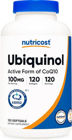 Nutricost Ubiquinol Softgels (120 Softgels | 100 mg Per Serving) - Superior Absorption Antioxidant | Active Form of CoQ10 - Gluten Free, Non-GMO