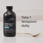 Sports Research® Omega-3 Fish Oil, 8oz Glass Bottle - 4685mg of Wild Caught Alaska Pollock Fish Oil per Serving - Easy-to-Take Liquid · Lemon Flavor · Non-GMO · MSC Certified Sustainable - 48 Servings