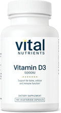 Vital Nutrients Vitamin D 5000 IU - Vitamin D3 Supplement - Healthy Bones, Teeth, Muscles*- Cellular & Immune Function - Calcium Absorption - Gluten, Dairy and Soy Free - 180 Capsules