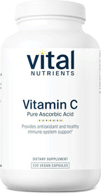 Vital Nutrients Vitamin C 1000mg (100% Pure Ascorbic Acid) - Vegan Antioxidant Supplement for Immune Support and Iron Absorption* - Gluten, Dairy and Soy Free - Non-GMO - 220 Capsules