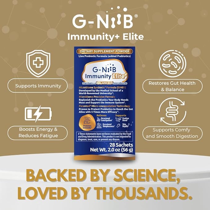 Immunity Elite (SIM01 Synbiotic Formula) - Potent Live probiotics and Added prebiotics to Support Immunity, Regularity, Sleep, Mood, and Skin - 5X More Effective in Reaching the Gut Alive