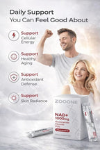 zooone- NAD+ Supplement 30pcs, Premium Nicotinamide Riboside & Resveratrol, DNA Repair & Healthy Aging， Advanced NAD Supplement for Men & Women, Boosts Cellular Energy.