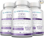 Approved Science DIM - Estrogen Metabolism Support - DIM, Broccoli Sprout, Mustard Seed, Calcium, BioPerine - Vegan - 3 Bottles -180 Capsules