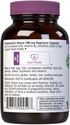 Bluebonnet Niacin 100mg Vitamin B3 Nicotinic Acid - Heart Health Support for Women & Men* - Non-GMO, Vegan, Kosher, Gluten-Free, Soy-Free, Dairy-Free Flush Niacin Supplement - 90 Vegetable Capsules