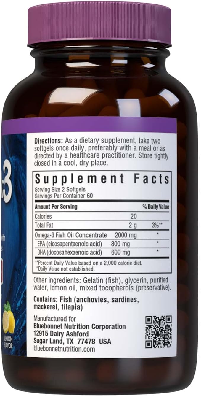 Bluebonnet Nutrition EPAx Omega-3 1000 MG Heart Formula, 120 CT