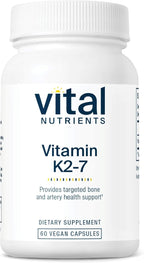 Vital Nutrients Vitamin K2-7 - Promotes Cardiovascular, Heart, Bone Health* - Vitamin K2 + MK7 - Vegan Supplement - Gluten, Dairy, Soy Free - Non-GMO - 60 Capsules