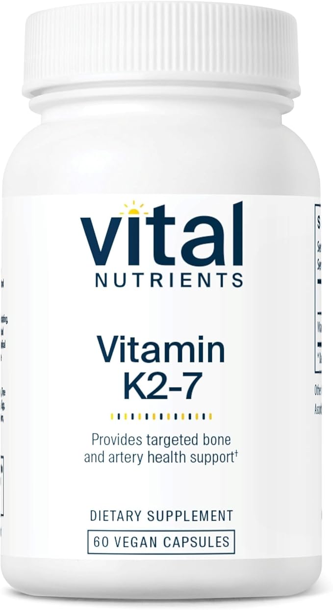 Vital Nutrients Vitamin K2-7 - Promotes Cardiovascular, Heart, Bone Health* - Vitamin K2 + MK7 - Vegan Supplement - Gluten, Dairy, Soy Free - Non-GMO - 60 Capsules