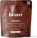 Beam Dream Sleep Powder – Sleep Aid for Adults with Melatonin, Magnesium, L-Theanine, Reishi Mushroom & Apigenin Sleep Supplement, Sleepy Cocoa Bedtime Drink Mix, Brownie Batter Flavor, 30 Servings