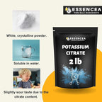 Potassium Citrate Powder 2LB by Essencea Pure Bulk Ingredients | 100% Potassium Citrate | Premium Quality Supplement (32 Ounces) [Packaging May Vary]