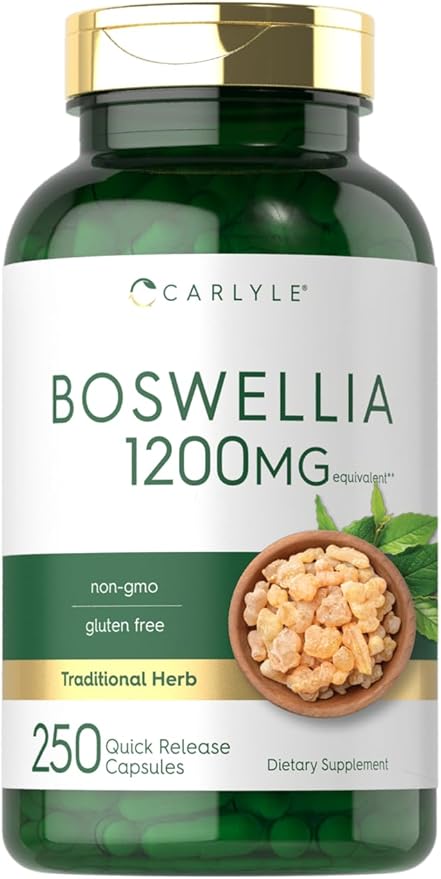 Carlyle Boswellia Extract Capsules | 250 Count | Boswellia Serrata Complex with Black Pepper Extract | Non-GMO, Gluten Free Supplement