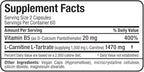 ALLMAX Essentials L-CARNITINE Tartrate - 120 Capsules - Stimulant-Free Metabolizer - Boosts Energy, Performance & Recovery - Gluten Free & Vegetarian - 60 Servings