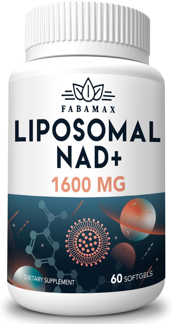 1600 mg Liposomal NAD Supplement, 98% Pure NAD+ Supplement, Superior Absorption, Alternative to Nicotinamide Riboside or NADH to Boost NAD+ for Aging Defense, Energy, Longevity, 60 Softgels