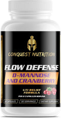 Conquest Fit Flow Defense D‑Mannose Cranberry UTI Support Supplement, 60 Veggie Capsules – Bladder & Urinary Tract Health Formula