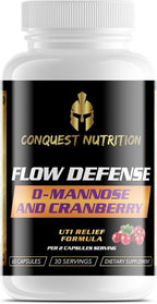 Conquest Fit Flow Defense D‑Mannose Cranberry UTI Support Supplement, 60 Veggie Capsules – Bladder & Urinary Tract Health Formula