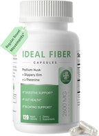 Fiber Supplement Capsules-Psyllium Husk Powder 1500mg & Slippery Elm for Digestive Health & Regularity,Effortless Bowel Movements-Natural Prebiotic Fiber,Non-GMO-Gentle Daily Fiber,Women & Men-120Caps