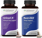 LifeSeasons Urinari-X + Rest-ZZZ Bundle – Urinary Tract Support & Natural Sleep Aid – Fast UTI Relief, Bladder Comfort, Fall Asleep & Stay Asleep – D-Mannose, Cranberry - 90 Capsules & 60 Capsules