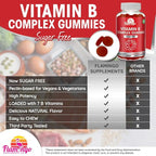 Sugar Free Vitamin B Complex Gummies - Vitamin B12, B7, B6, B3 (Niacin), B5, B8, B9 (Folate)- Third Party Tested- Prenatal, Vegan Diet, Older Adults - B Complex Vitamin Supplement- 60 Gummy Bottle