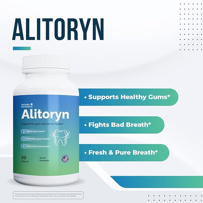 Alitoryn – Oral Probiotic & Prebiotic Supplement with Lactobacillus, Bifidobacterium & Inulin Fiber – Sugar-Free, Non-GMO Formula – Made in USA – 30 Tablets, 1 Month Supply