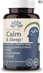 Migra-Well PM Sleep Aid for Adults – Magnesium Bisglycinate with Apigenin & Passionflower for Calm, Deep Sleep & Nerve Support – Non-Habit Forming, Plant-Based Sleep Supplement, 60 Capsules