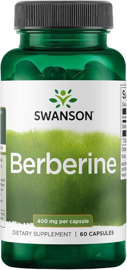 Swanson Berberine HCl Cardiovascular and Metabolic Health Supplement for Health-Conscious Adults - Non-GMO, Vegan, Gluten-Free (60 Vegan Capsules, 400 mg Each)