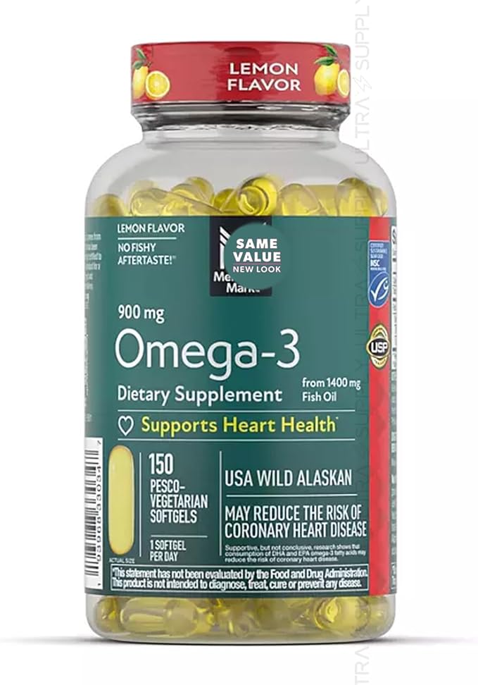 Members Mark Omega 3 Fish Oil, (150 Count.) 900 mg – Wild Alaskan, MSC-Certified Sustainable, Supports Heart & Brain Health, No Fishy Aftertaste