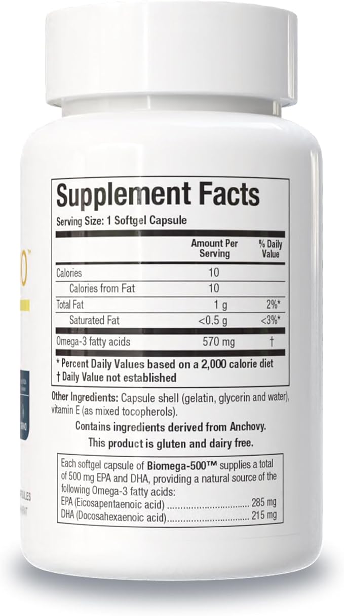 Biotics Research Biomega 500 Omega 3 Fish Oil Supplement, Highly Concentrated Fish Oil with EPA/DHA, Omega 3 Fatty acids, Supports Immune and Cardiovascular 90 Softgel Capsules
