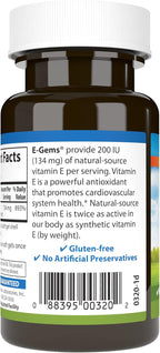 Carlson E-Gems 200 IU (134 mg), Natural-Source Vitamin E, Optimal Wellness, 90 Soft Gels