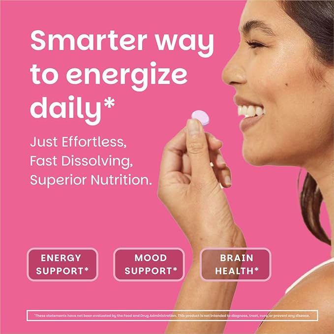 EZ Melts Dissolvable B12 2,500 mcg - Vitamin B12 for Energy & Immune Support - Non-GMO, Vegan & Gluten-Free - Red Cherry - 90 Sublingual Tablets (90 Servings)
