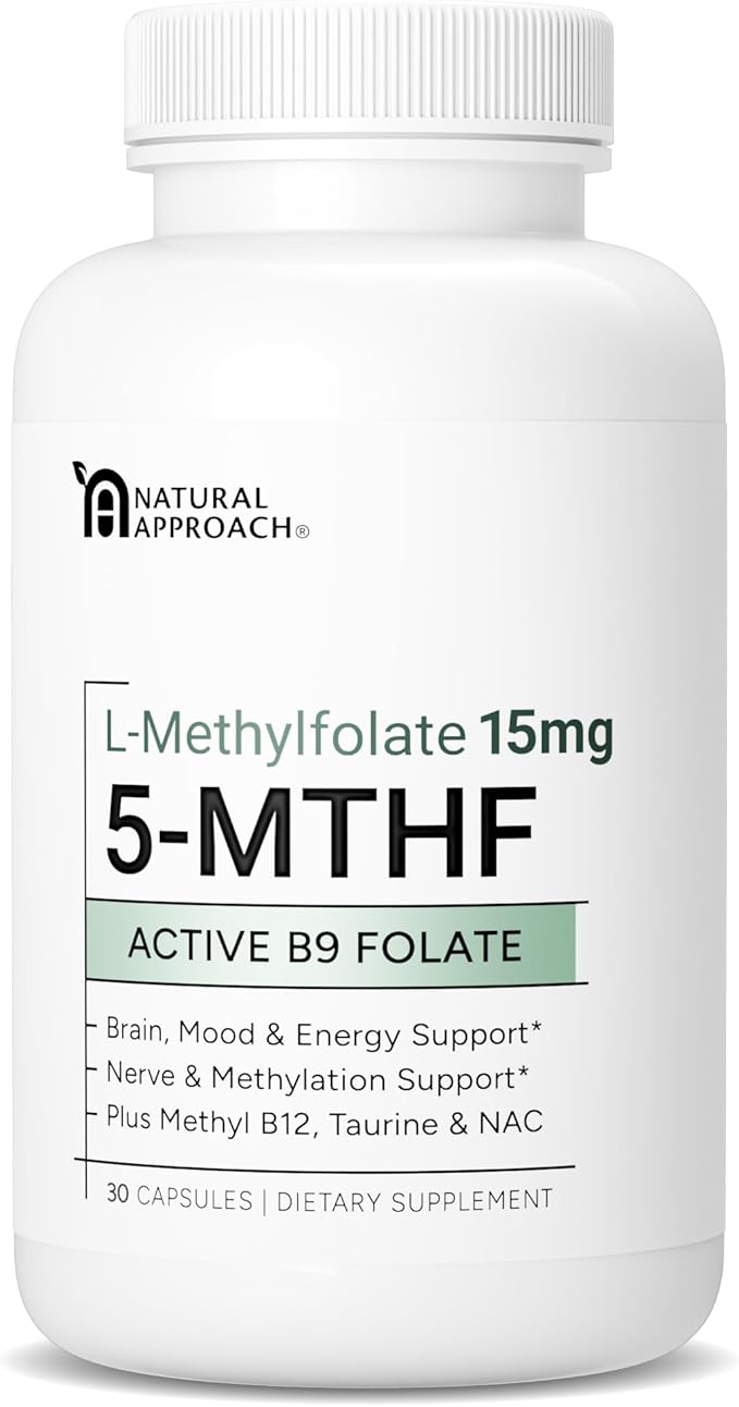 L-Methylfolate 15mg | 5-MTHF (Active B9) with Methyl B12, D3, NAC & Taurine | Premium Methylated Folate Supplement for Daily Use | Mood, Energy & Cognitive Support | 30 Capsules