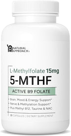 L-Methylfolate 15mg | 5-MTHF (Active B9) with Methyl B12, D3, NAC & Taurine | Premium Methylated Folate Supplement for Daily Use | Mood, Energy & Cognitive Support | 30 Capsules
