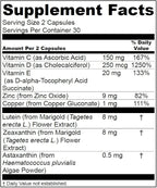 Eyecare Daily Defense Eye Vitamin Doctor Formulated with Lutein, Zeaxanthin, Astaxanthin, Made in The USA, Dairy & Soy Free, Non-GMO, Gluten Free, Vegan