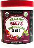 Cherie Sweet Heart USDA Organic Beets Superfood Powder, 3-in-1 Nitric Oxide, Support Healthy Blood Pressure and Blood Circulation, 283g (10 oz, Beets Superfood)