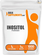 BulkSupplements.com Inositol Powder - Inositol Supplement, Vitamin B8 Supplement - Unflavored & Gluten Free, 1g per Serving, 1kg (Pack of 5) (11 lbs)