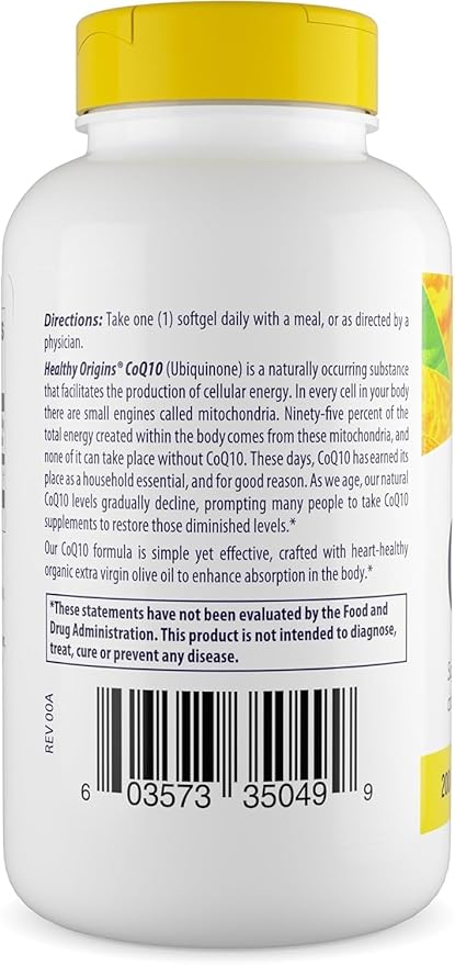 Healthy Origins® CoQ10 300 mg – Natural Trans-Isomer Ubiquinone – Yeast Fermented, Supports Heart Health & Cellular Energy – Non-GMO 150 Softgels