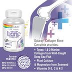 Solaray Collagen Bone Complete - Marine Collagen Capsules with Calcium, Magnesium, & Vitamin D3 for Women & Men, Bone Strength & Health Support - 90 Capsules