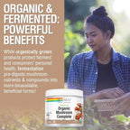 SOLARAY Fermented Organic Mushroom Complete, Powder | Healthy Immune Function Support | 2,000 mg per serv. | 60g, 30 Serv