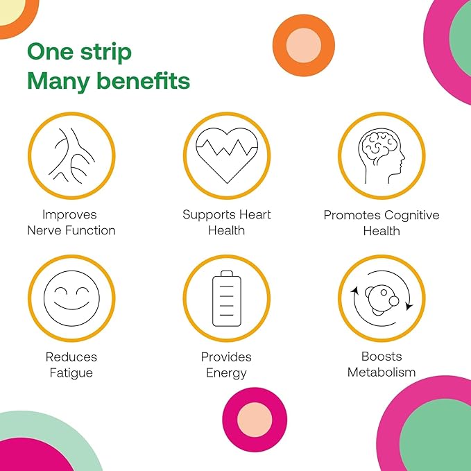 DISO - Vitamin B12 - Fast-Dissolving Oral Strips, for Tiredness and Fatigue, Orange Mint Flavor, Vegan, Sugar Free, Maximum Absorption, Gluten Free, Individually Wrapped, 30 Dissolvable Strips