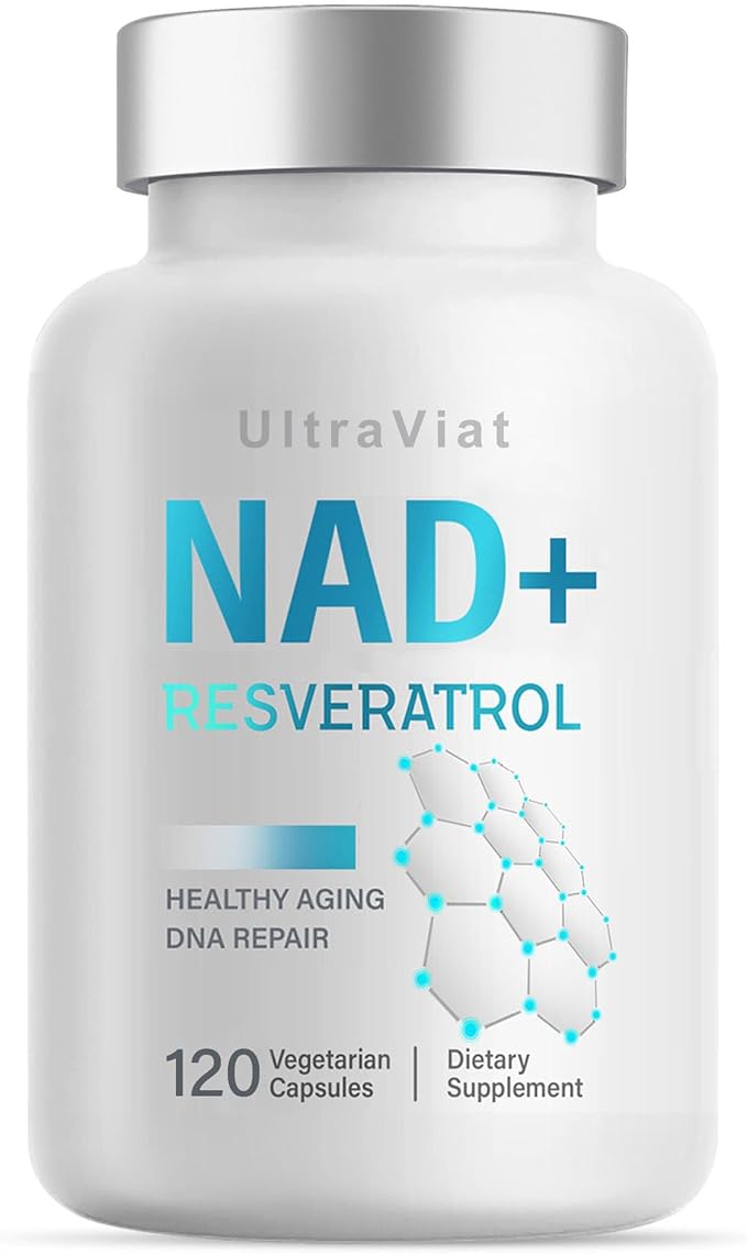 NAD+ Supplement 1000mg, Premium NAD+ & Resveratrol Complex for Energy & Anti Aging - 120 Capsules