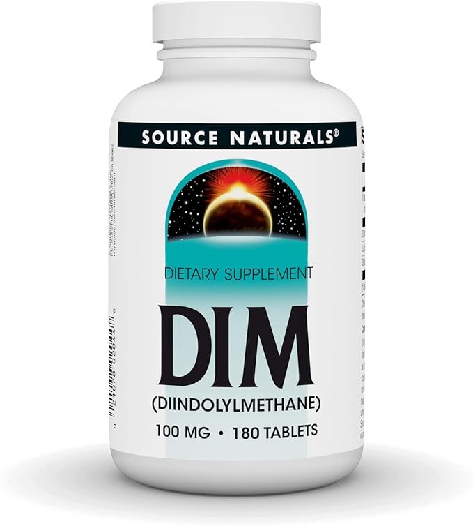 Source Naturals DIM, Diindolylmethane 100mg with BioPerine, Vitamin E & More - 180 Tablets