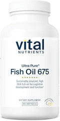 Vital Nutrients Ultra Pure® Fish Oil 675 - Supports Brain Development & Function* - Sustainably Sourced High DHA Omega-3 Fatty Acid - Lemon Flavor - Gluten, Dairy & Soy Free - 90 Softgels