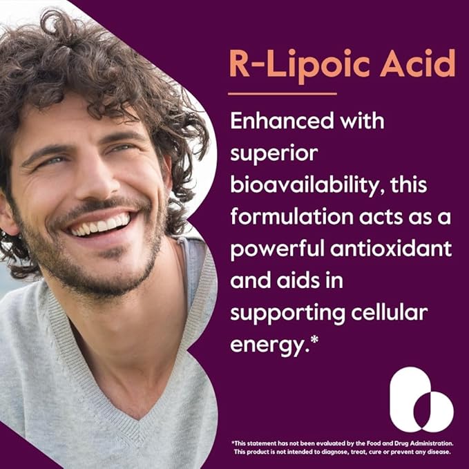 BESTVITE R-Lipoic Acid 200mg Stabilized with Bio-Enhanced Na-RLA (60 Vegetarian Capsules) - No Stearates - No Fillers - Vegan - Gluten Free - Non GMO