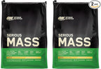 Optimum Nutrition Serious Mass, Weight Gainer Protein Powder, Mass Gainer, Vitamin C and Zinc for Immune Support, Creatine, Banana,(Packaging May Vary) 12 Pound (Pack of 2)