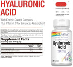 SOLARAY Hyaluronic Acid | Helps Support Healthy Joint Comfort and Skin Health | with Vitamin C | 30 VegCaps