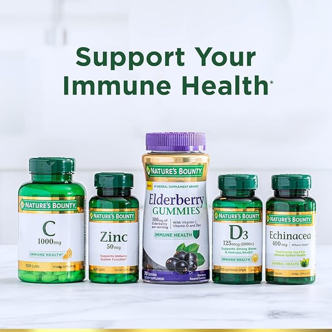 Nature's Bounty Vitamin C 1000mg, Supports Immune and Antioxidant Health, Vitamin C Supplement, 1 Per Day, 300 Vegetarian Caplets (Pack of 2)