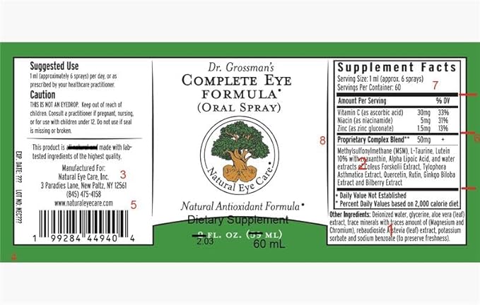 Dr. Grossman's Complete Eye Formula 2oz (Oral Spray)
