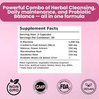 UTI Defense+ – D-Mannose, Cranberry, Hibiscus & Dandelion – Urinary Tract Support for Women – Promotes Bladder Health, Odor Control & pH Balance – 90 Vegan Capsules