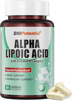 Alpha Lipoic Acid 600mg Per Serving - ALA Supplement with Vitamins B1, B6 & B12 - Supports Antioxidant Activity, Metabolism & Nerve Health | Non-GMO - 60 Capsules